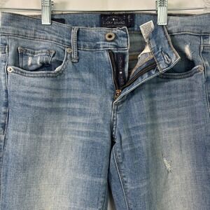 Lucky Brand Women's Charlie Skinny Jeans Blue Denim Distressed 4/27